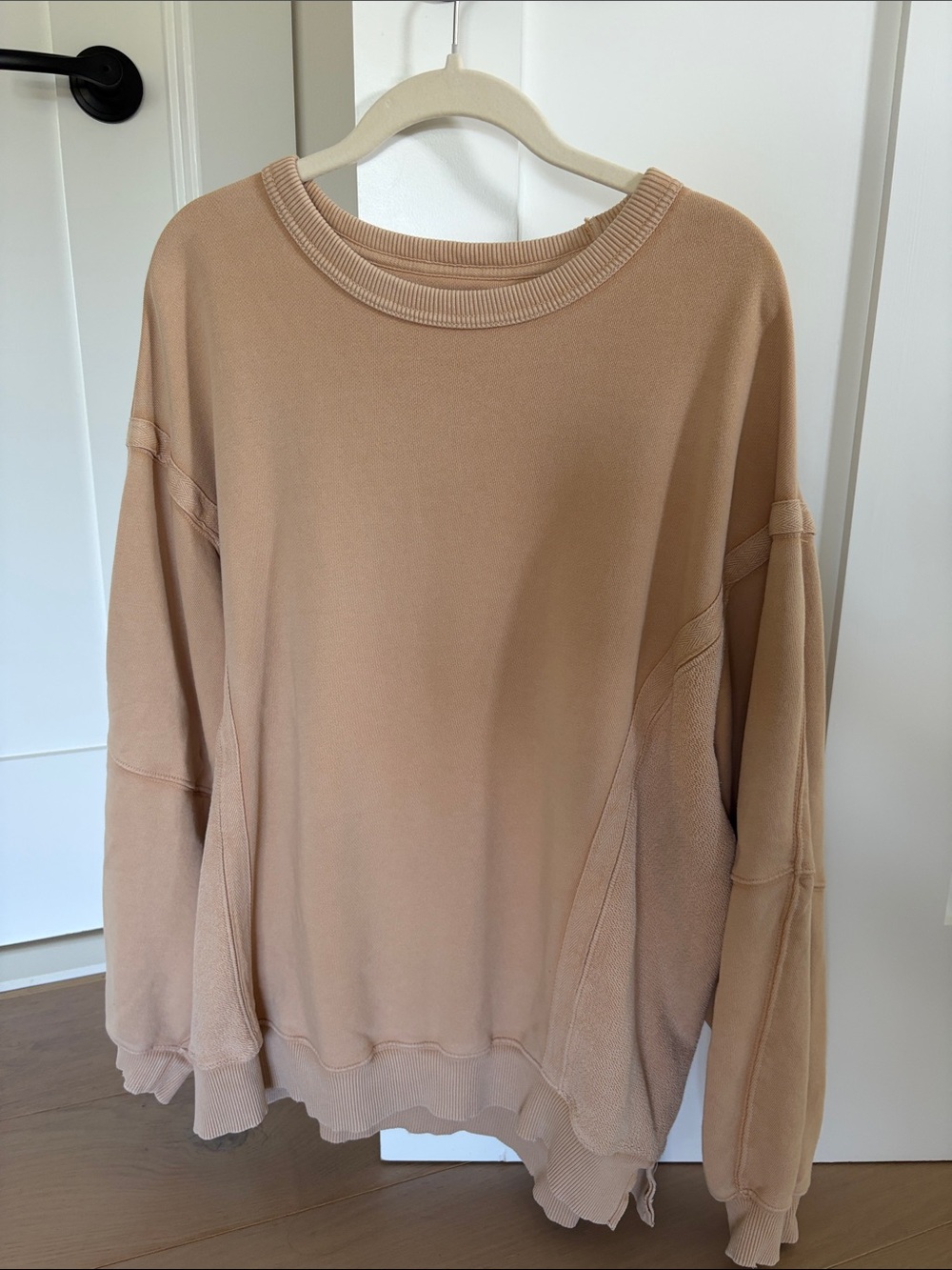 aerie Scoopneck Sweatshirt in Light Tan